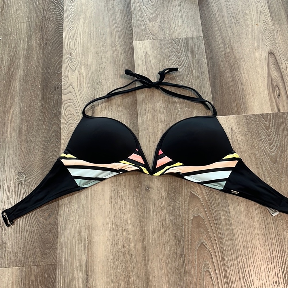 PINK Deep V Bright Colors Bikini Top